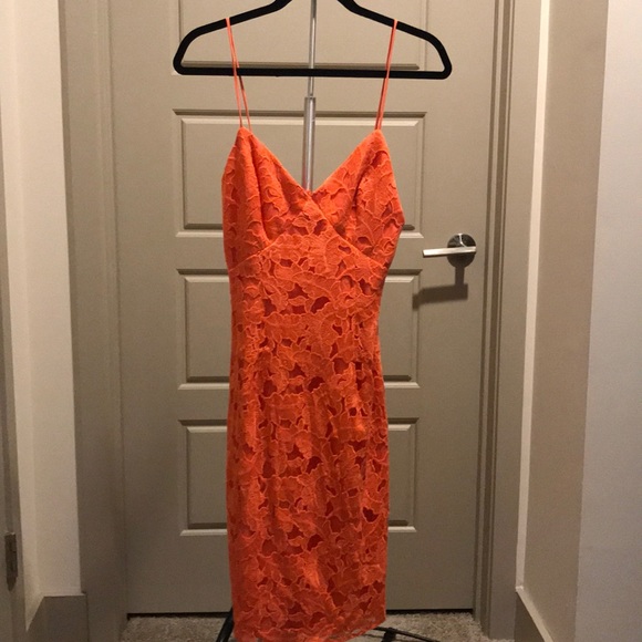 guess orange dress